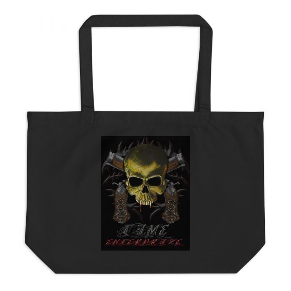 Blunderbuss and Skull, Large organic tote bag