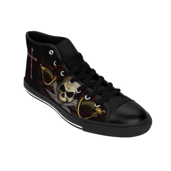 Skull Cutlass and Crucifix, Men's High-top Sneakers - Image 8