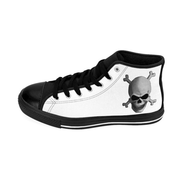 Grey Skull & Cross Bones, Men's High-top Sneakers - Image 3