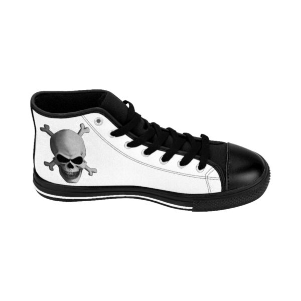 Grey Skull & Cross Bones, Men's High-top Sneakers - Image 4