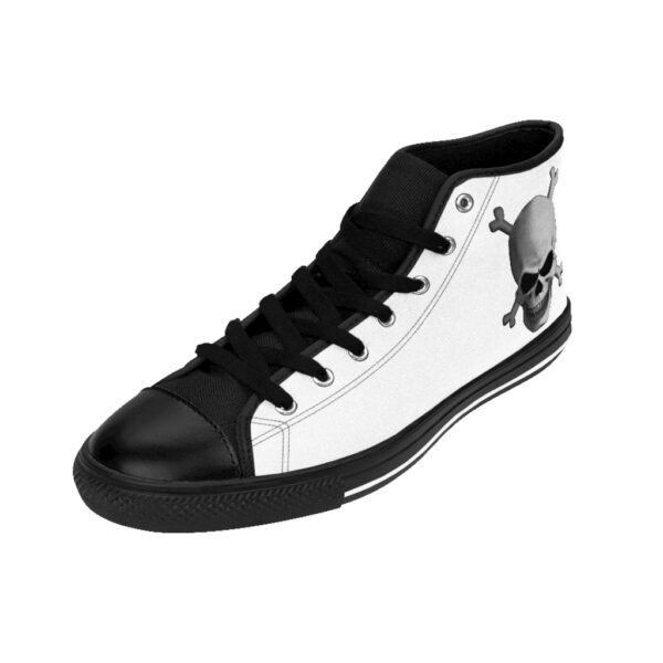 Grey Skull & Cross Bones, Men's High-top Sneakers - Image 5