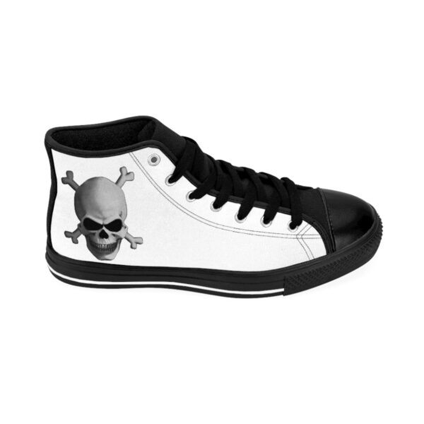 Grey Skull & Cross Bones, Men's High-top Sneakers - Image 6