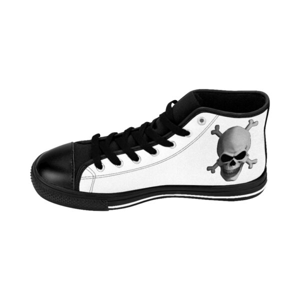 Grey Skull & Cross Bones, Men's High-top Sneakers - Image 7