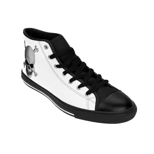 Grey Skull & Cross Bones, Men's High-top Sneakers - Image 8