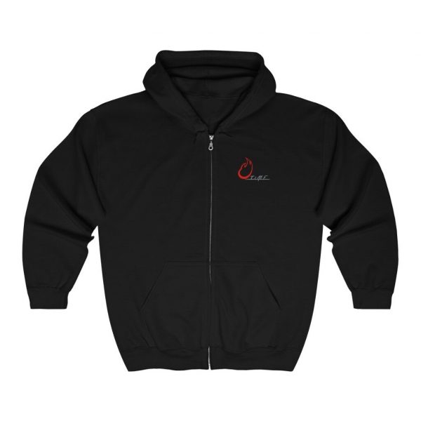time / skull flip'n off, Heavy Blend™ Full Zip Hooded Sweatshirt