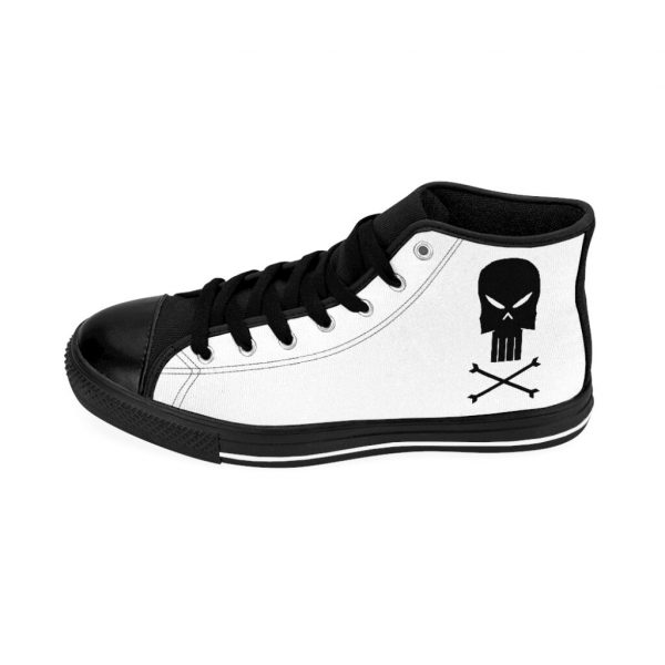 Black Skull & Cross Bones, Men's High-top Sneakers - Image 3