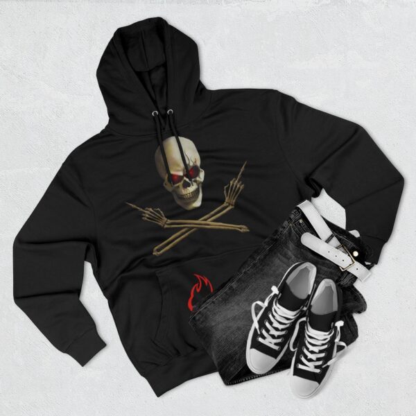 TimE / skull Flipp'n off / Pentagram, Premium Pullover Hoodie - Image 3