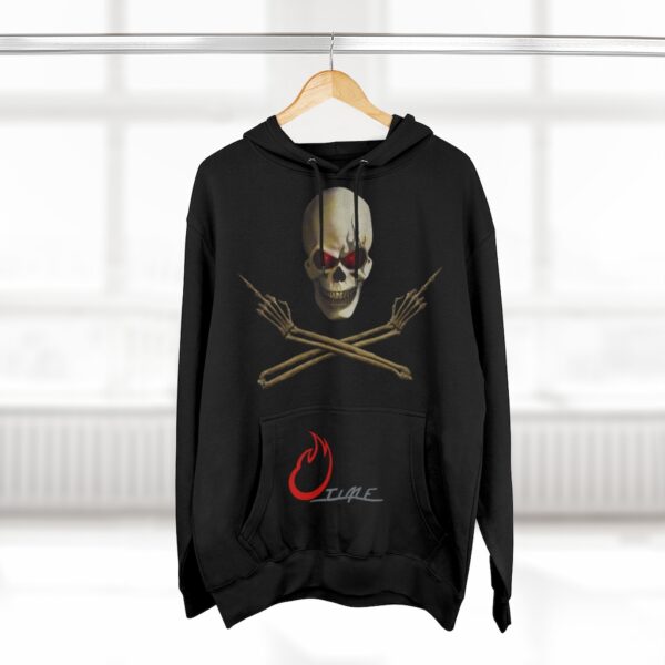 TimE / skull Flipp'n off / Pentagram, Premium Pullover Hoodie - Image 4
