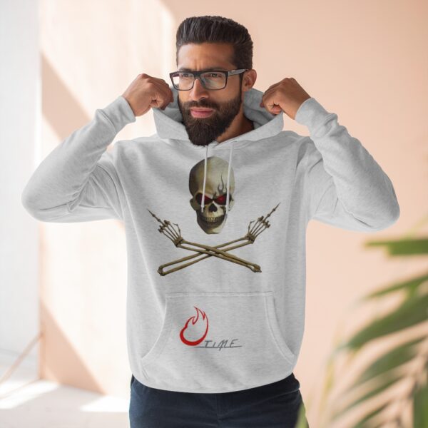 TimE / skull Flipp'n off / Pentagram, Premium Pullover Hoodie - Image 9