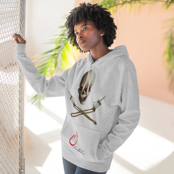 TimE / skull Flipp'n off / Pentagram, Premium Pullover Hoodie - Image 10